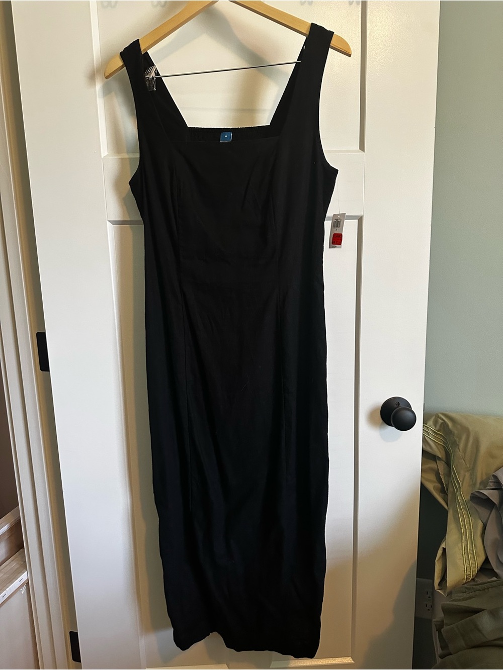 NWT Old Navy Black Sleeveless Midi Linen Blend Dress